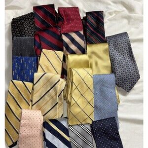 Lot Bundle 20 Ties Designer Office Executive Tiffany,Hilfiger, Umo, Brooks Bro